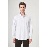 İmza Beyaz Sert Yaka Uzun Kol Cepsiz Slim Fit Esnek Su Itici Gömlek 1004260234 - XL
