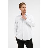 İmza Beyaz - Siyah Çizgili Desen Sert Yaka Uzun Kol Cepli Comfort Fit Pamuklu Gömlek 1004255274