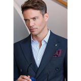 İmza Beyaz Uzun Kol Çizgili Desen Gabardin Sert Yaka Cepsiz Pamuklu Classic Slim Fit Gömlek 1004245207