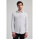 İmza Beyaz Uzun Kol Desen Yarım İtalyan Yaka Cepsiz esnek Classic Slim Fit Gömlek 1004245217 - XL