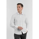 İmza Beyaz Uzun Kol Sert Yaka Düz Pamuklu Slim Fit Gömlek 1004260059
