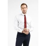 İmza Beyaz Uzun Kol Sert Yaka Kendinden Desenli %100 Pamuk Slim Fit Gömlek 1004255201 - 2XL