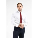 İmza Beyaz Uzun Kol Sert Yaka Kendinden Desenli %100 Pamuk Slim Fit Gömlek 1004255201