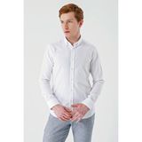 İmza Beyaz Uzun Kollu Oxford Cepsiz %100 Pamuk Klasik Slim Fit Dar Kesim Gömlek 1004240188