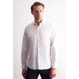 İmza Beyaz Yarım Italyan Yaka Uzun Kol Premium Slim Fit Pamuklu Gömlek 1004255198