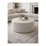 İMZA CRAFT BUKLE KUMAŞ YUVARLAK PUF SEHPA 70x40