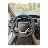 imza direksiyon kılıfı Honda Civic FB7 Araca Özel Direksiyon Kılıfı (Nokta Karbon Mavi İp)