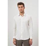 İmza Erkek Açık Krem Uzun Kol Dokulu Sert Yaka Slim Fit Gömlek 1004245152