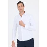 İmza Erkek Beyaz Sert Yaka Pamuklu Slim Fit Gömlek 1004250214