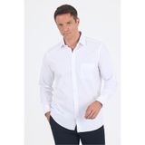 İmza Erkek Beyaz Sert Yaka Uzun Kol Cepli Comfort Fit %100 Pamuk Gömlek 1004250222