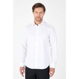 İmza Erkek Beyaz Uzun Kol Sert Yaka Slim Fit %100 Pamuk Gömlek 1004250266