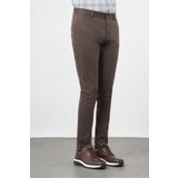 İmza Erkek Koyu Camel Pamuklu Yandan Cepli Slim Fit Chino Pantolon 1003245163