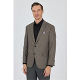 İmza Erkek Koyu Vizon Mono Yaka Bez Ayağı Esnek 4 Drop Comfort Fit Classic Ceket 1002250155