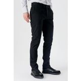 İmza Erkek Siyah Esnek Yandan Cepli Slim Fit Chino Pantolon 1003230173