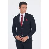 İmza Erkek Siyah Mono Yaka 6 Drop Slim Fit Beli Lastikli Takım Elbise 1001250121