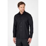 İmza Erkek Siyah Uzun Kol Yarım İtalyan Yaka Non Iron Slim Fit Pamuklu Gömlek 1004250267