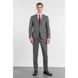 İmza Füme Mono Yaka 6 Drop Slim Fit Tam Astar Esnek Takım Elbise 1001255160 - 58