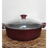 Imza Granit 30 cm Basık Tencere (Pilav,,karnıyarık) Kırmızı