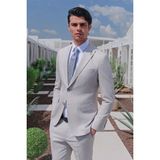 İmza Gri-Beyaz Kırlangıç Yaka 6 Drop Slim Fit Tam Astar Esnek Takım Elbise 1001260163 - Gri - Beyaz - 48