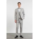 İmza Gri Kılıç Yaka Çift Yırtmaç Esnek 6 Drop Slim Fit Damatlık Takım Elbise 1001250205 - 46