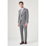 İmza Gri Kırlangıç Yaka 6 Drop Slim Fit Tam Astar Esnek Takım Elbise 1001260148 - 54