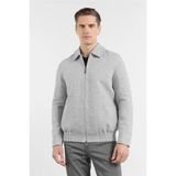 İmza Gri Polo Yaka Tam Astar Casual Slim Fit Kaşe Mont 1007255106 - XL