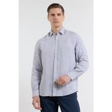 İmza Gri Uzun Kol Cepsiz Slim Fit %100 Pamuk Gömlek 1004260163 - 2XL