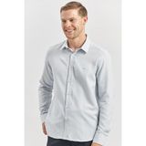 İmza Gri Uzun Kol Kendinden Desenli Armürlü 032 Sert Yaka Casual Slim Fit Gömlek 1004240249