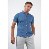 İmza Indigo Italyan Yaka Kısa Kol Cepsiz Slim Fit Pamuklu Gömlek 1004260158 - XL - Koyu Indigo