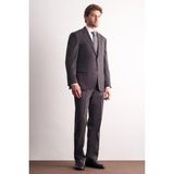 İmza Kahverengi Mono Yaka Kendinden Desenli Esnek Bel 4 Drop Comfort Fit Takım Elbise 1001255169 - 60