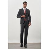 İmza Koyu Antrasit Düz Mono Yaka Yünlü 6 Drop Comfort Fit Classic Takım Elbise 1001245180 - 48