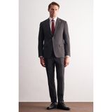 İmza Koyu Antrasit Kırlangıç Yaka Çizgili Desen Kruvaze Esnek 6 Drop Slim Fit Classic Takım Elbise 1001255165 - 52
