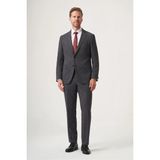 İmza Koyu Füme Mono Yaka 6 Drop Comfort Fit Tam Astar Esnek Takım Elbise 1001260285 - Koyu Antrasit - 48