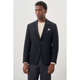 İmza Koyu Lacivert Gabardin Mono Yaka Tam Astar Esnek 6 Drop Slim Fit Casual Ceket 1002245162 - 46