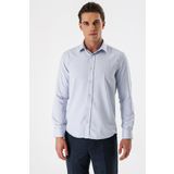İmza Koyu Lacivert Uzun Kollu Armürlü Cepsiz Pamuklu Slim Fit Gömlek 1004235171