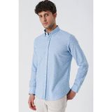 İmza Koyu Mavi Kısalabilir Kollu Desenli Jakarlıcepsiz %100 Pamuk Casual Slim Fit Gömlek 1004230181