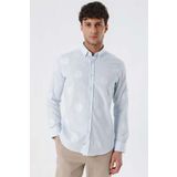 İmza Koyu Mavi Kısalabilir Kollu Desenli Jakarlıcepsiz %100 Pamuk Casual Slim Fit Gömlek 1004230183