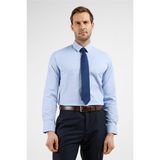 İmza Koyu Mavi Sert Yaka Uzun Kol Cepsiz Slim Fit Pamuklu Gömlek 1004255228 - 2XL