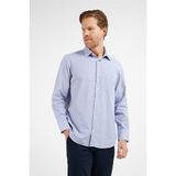 İmza Lacivert - Beyaz Çizgili Desen Sert Yaka Uzun Kol Cepli Comfort Fit Pamuklu Gömlek 1004255280 - XL