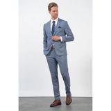 İmza Lacivert-Beyaz Mono Yaka 6 Drop Slim Fit Tam Astar Esnek Takım Elbise 1001260172 - Lacivert - Beyaz - 56