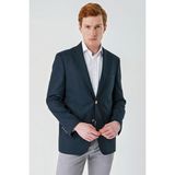 İmza Lacivert Gabardin Mono Yaka Tek Yırtmaç 6 Drop Comfort Fit Rahat Kesim Basic Ceket 1002240006 - Regular Fit - 58
