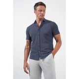 İmza Lacivert Italyan Yaka Kısa Kol Cepsiz Slim Fit Esnek Gömlek 1004260159