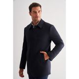 İmza Lacivert Kaşe Bebe Yaka Kapitoneli Astar Comfort Fit Rahat Kesim Klasik Kaban 1008245261 - 54