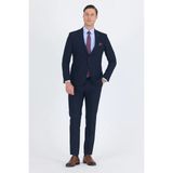 İmza Lacivert Kırlangıç Yaka 6 Drop Slim Fit Tam Astar Esnek Takım Elbise 1001255011 - 44