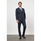 İmza Lacivert Kırlangıç Yaka Kruvaze 6 Drop Slim Fit Tam Astar Esnek Takım Elbise 1001260159 - 48