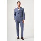 İmza Lacivert Kırlangıç Yaka Kruvaze 6 Drop Slim Fit Tam Astar Esnek Takım Elbise 1001260902 - 56