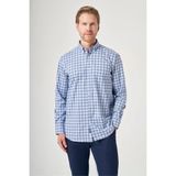 İmza Lacivert-Mavi Düğmeli Yaka Uzun Kol Cepli Ekose Desen Comfort Fit %100 Pamuk Gömlek 1004260232 - XL - Lacivert - Mavi