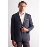 İmza Lacivert Mono Yaka Kareli Desen Esnek 4 Drop Comfort Fit Classic Ceket 1002255156 - Regular Fit - 48