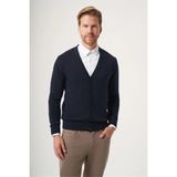 İmza Lacivert V Yaka Uzun Kol Örme Comfort Fit Pamuklu Hırka Triko 1012265016 - 2XL