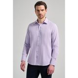 İmza Lila Sert Yaka Düz Classic Pamuklu Slim Fit Gömlek 1004250214